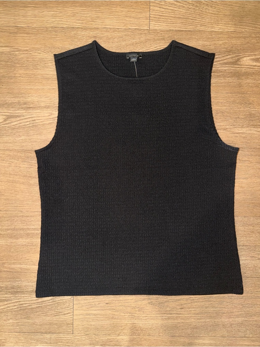 Ann Taylor Black Textured Knit Shell